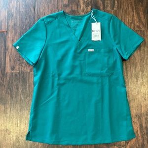 NWT Figs Hunter Green Scrub Top Size S